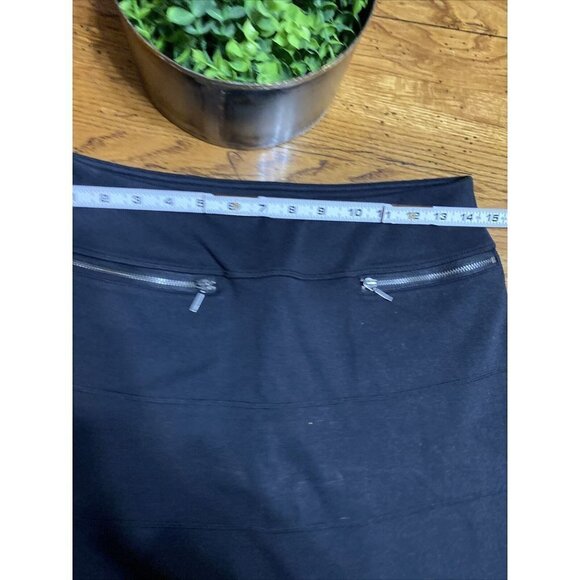Athleta Womens Size Small Black Pull On Skirt Front Zip Pockets - Picture 2 of 6